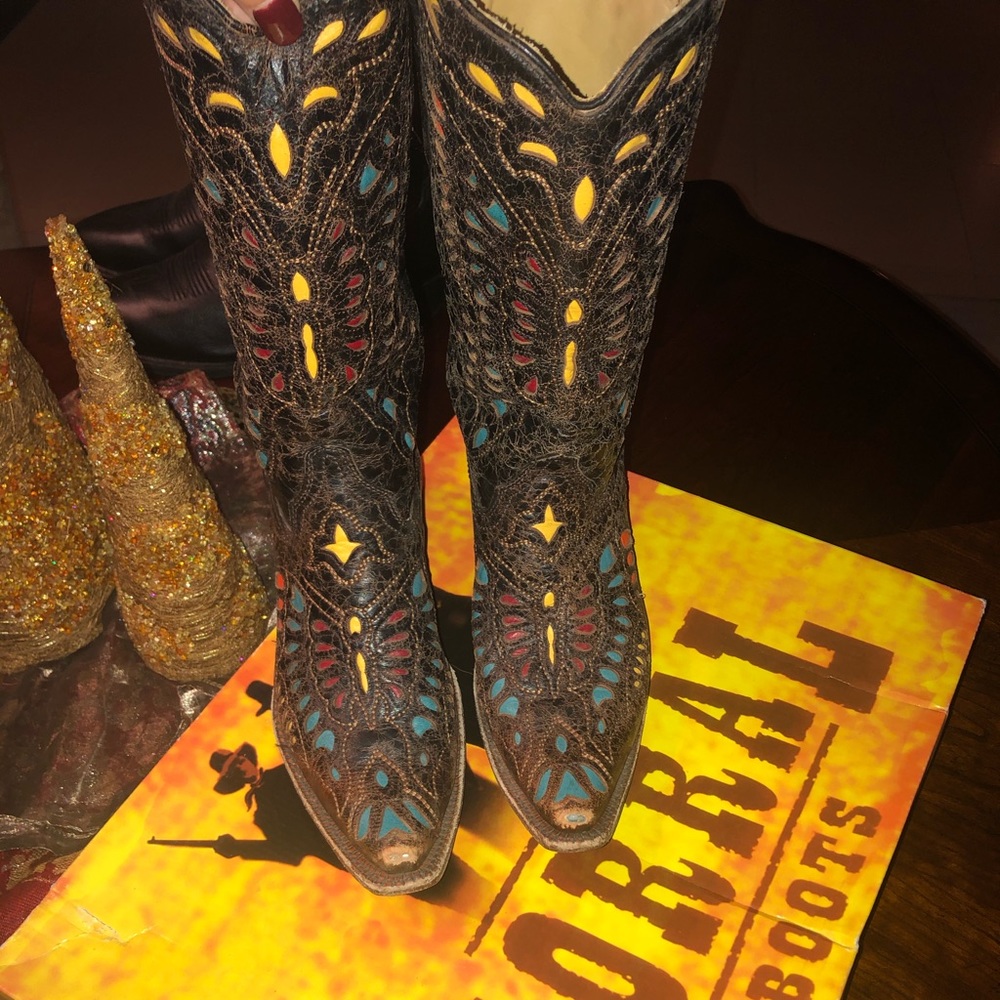 Corral Butterfly Distressed Cowboy Boots